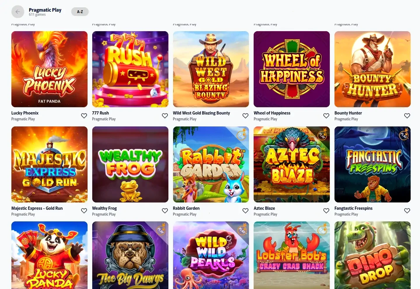 Игровой интерфейс казино Велора
